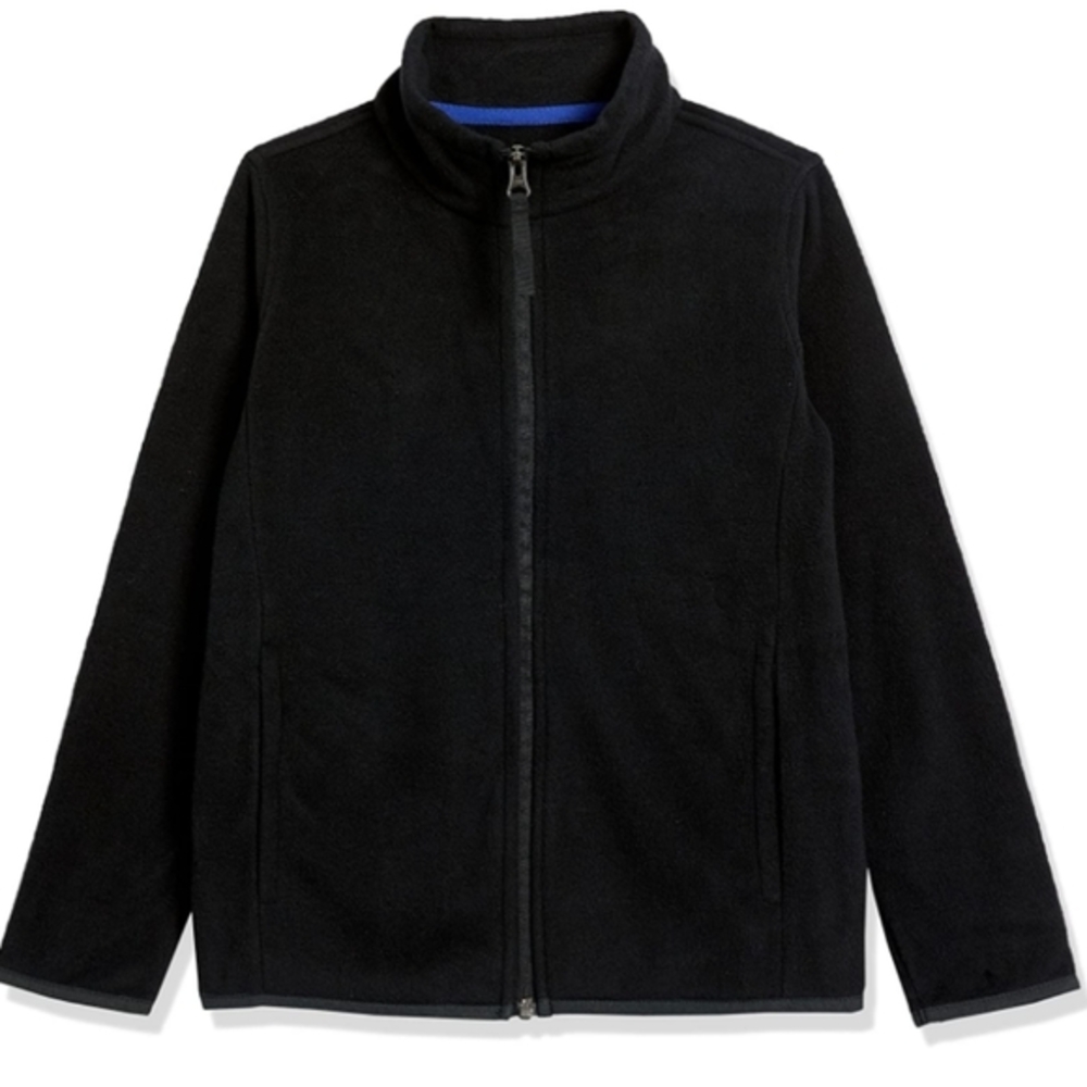 Amazon Essentials Boys Black Full Zip Fleece Jacket – Size 12 NWT